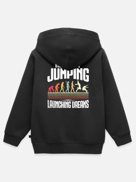 Weitsprung Weitspringen - Kinder Premium Organic Zip Hoodie - Schwarz