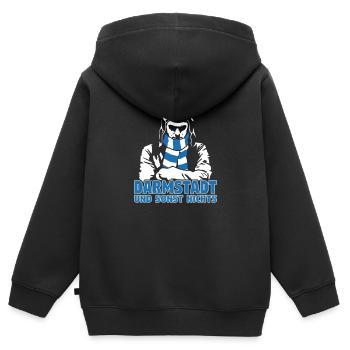 Darmstadt und sonst nichts - Kinder Premium Organic Zip Hoodie - Schwarz - Hinten - AI Model Kid Male (0cm)