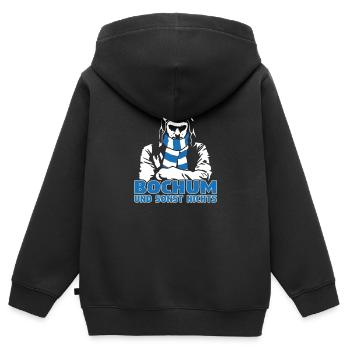 Bochum und sonst nichts - Kinder Premium Organic Zip Hoodie - Schwarz - Hinten - AI Model Kid Male (0cm)