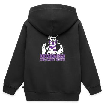 Erzgebirge und sonst nichts - Kinder Premium Organic Zip Hoodie - Schwarz - Hinten - AI Model Kid Male (0cm)