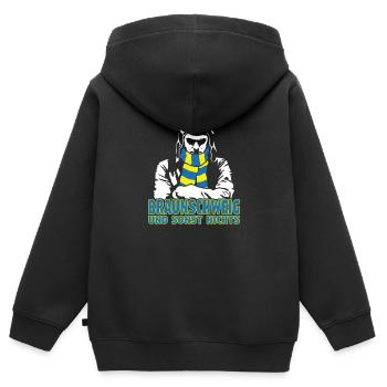 Braunschweig und sonst nichts - Kinder Premium Organic Zip Hoodie - Schwarz - Hinten - AI Model Kid Male (0cm)