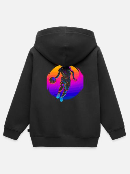 Basketballer Vaporwave - Kinder Premium zip hoodie biologisch - zwart