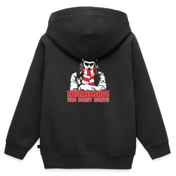 Nürnberg und sonst nichts - Kinder Premium Organic Zip Hoodie - Schwarz - Hinten - AI Model Kid Male (0cm)