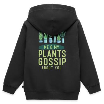 Amoureux des plantes Jardiner Moi Et Mon - Sweat Premium à capuche zippé enfant bio - noir - Dos - AI Model Kid Male (0cm)