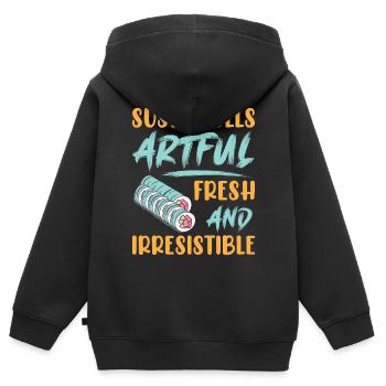 Sushi Japan Essen Sushi-Mahlzeit - Kinder Premium Organic Zip Hoodie - Schwarz - Hinten - AI Model Kid Male (0cm)