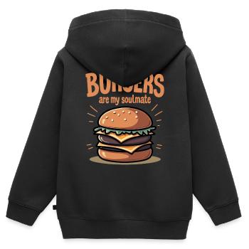 Burgers are my Soulmate Hamburger Fast Food - Kinder Premium Organic Zip Hoodie - Schwarz - Hinten - AI Model Kid Male (0cm)