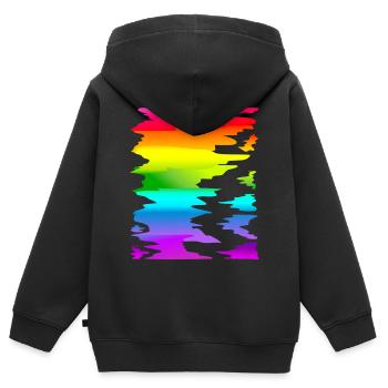 colorful rainbow gradient - Kids Premium Organic Zip-up Hoodie - black - Back - AI Model Kid Male (0cm)