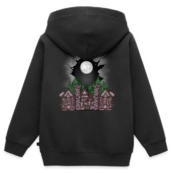 Mittelalter Burg Festung Kinder Kind Märchen - Kinder Premium Organic Zip Hoodie - Schwarz - Hinten - AI Model Kid Male (0cm)