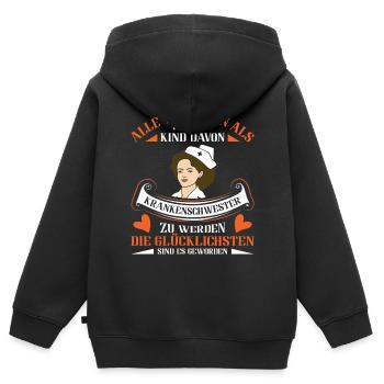 Krankenschwester Krankenpfleger - Kinder Premium Organic Zip Hoodie - Schwarz - Hinten - AI Model Kid Male (0cm)