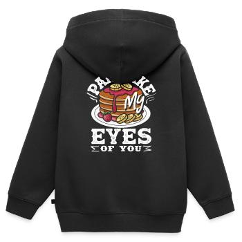 Pfannkuchen Augen Von Dir Genuss - Kinder Premium Organic Zip Hoodie - Schwarz - Hinten - AI Model Kid Male (0cm)