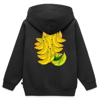 Banane Bananen Obst Exotisch Frucht Spinne - Kinder Premium Organic Zip Hoodie - Schwarz - Hinten - AI Model Kid Male (0cm)