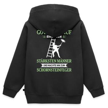 Schornsteinfeger Herren - Kinder Premium Organic Zip Hoodie - Schwarz - Hinten - AI Model Kid Male (0cm)