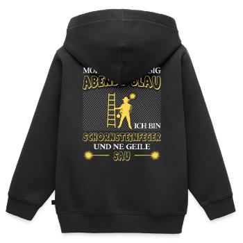 Schornsteinfeger Herren - Kinder Premium Organic Zip Hoodie - Schwarz - Hinten - AI Model Kid Male (0cm)