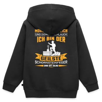 Schornsteinfeger Herren - Kinder Premium Organic Zip Hoodie - Schwarz - Hinten - AI Model Kid Male (0cm)