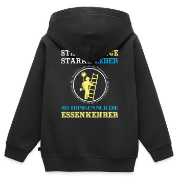 Schornsteinfeger Herren - Kinder Premium Organic Zip Hoodie - Schwarz - Hinten - AI Model Kid Male (0cm)
