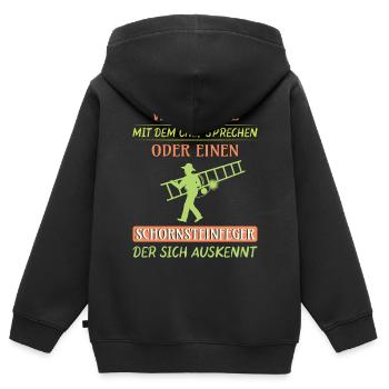 Schornsteinfeger Herren - Kinder Premium Organic Zip Hoodie - Schwarz - Hinten - AI Model Kid Male (0cm)