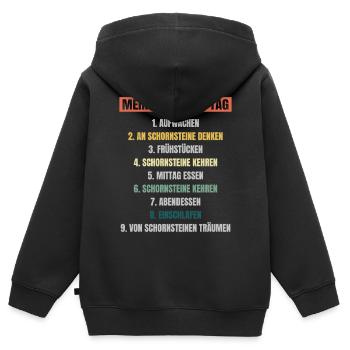 Schornsteinfeger Herren - Kinder Premium Organic Zip Hoodie - Schwarz - Hinten - AI Model Kid Male (0cm)
