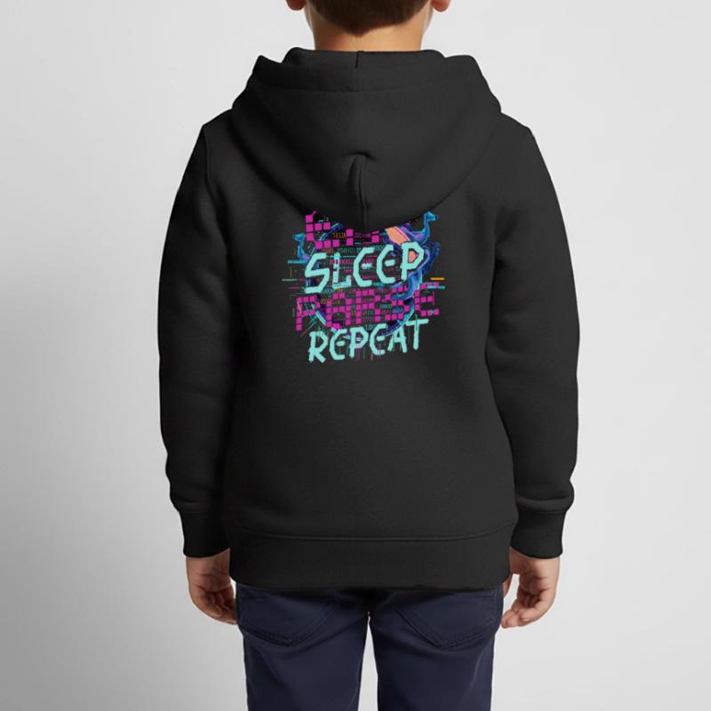 Computational Linguist Eat Sleep Parse Repeat Kids Premium Organic Zip-up Hoodie