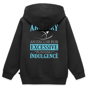 Bogenschießen Bogenschütze - Kinder Premium Organic Zip Hoodie - Schwarz - Hinten - AI Model Kid Male (0cm)