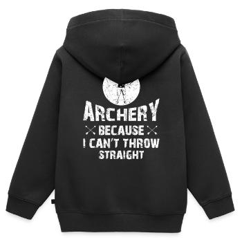 Bogenschießen Bogenschütze - Kinder Premium Organic Zip Hoodie - Schwarz - Hinten - AI Model Kid Male (0cm)