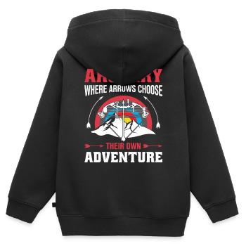 Bogenschießen Bogenschütze - Kinder Premium Organic Zip Hoodie - Schwarz - Hinten - AI Model Kid Male (0cm)
