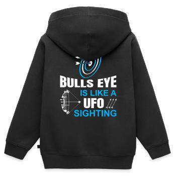 Bogenschießen Bogenschütze - Kinder Premium Organic Zip Hoodie - Schwarz - Hinten - AI Model Kid Male (0cm)