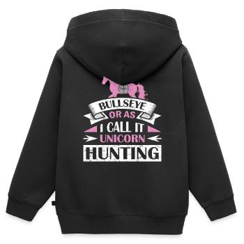Bogenschießen Bogenschütze - Kinder Premium Organic Zip Hoodie - Schwarz - Hinten - AI Model Kid Male (0cm)