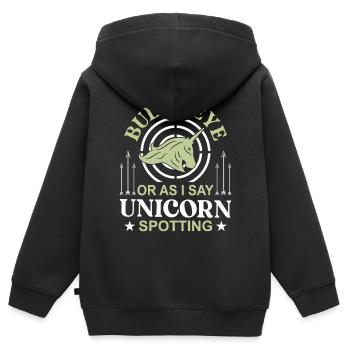 Bogenschießen Bogenschütze - Kinder Premium Organic Zip Hoodie - Schwarz - Hinten - AI Model Kid Male (0cm)