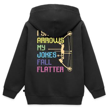 Bogenschießen Bogenschütze - Kinder Premium Organic Zip Hoodie - Schwarz - Hinten - AI Model Kid Male (0cm)