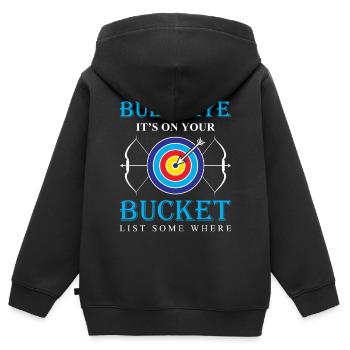 Bogenschießen Bogenschütze - Kinder Premium Organic Zip Hoodie - Schwarz - Hinten - AI Model Kid Male (0cm)