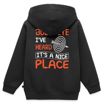 Bogenschießen Bogenschütze - Kinder Premium Organic Zip Hoodie - Schwarz - Hinten - AI Model Kid Male (0cm)
