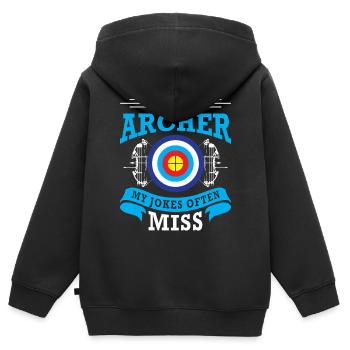 Bogenschießen Bogenschütze - Kinder Premium Organic Zip Hoodie - Schwarz - Hinten - AI Model Kid Male (0cm)