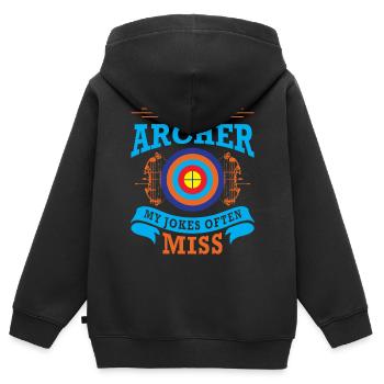 Bogenschießen Bogenschütze - Kinder Premium Organic Zip Hoodie - Schwarz - Hinten - AI Model Kid Male (0cm)