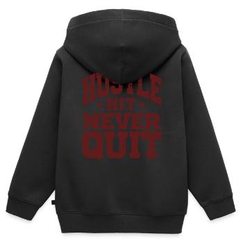 Hustle Hit Never Quit Athlete Fitness - Sweat Premium à capuche zippé enfant bio - noir - Dos - AI Model Kid Male (0cm)