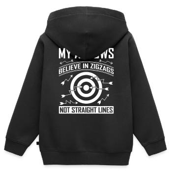 Bogenschießen Bogenschütze - Kinder Premium Organic Zip Hoodie - Schwarz - Hinten - AI Model Kid Male (0cm)