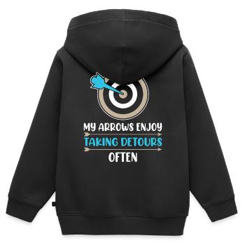 Bogenschießen Bogenschütze - Kinder Premium Organic Zip Hoodie - Schwarz - Hinten - AI Model Kid Male (0cm)