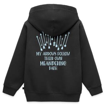 Bogenschießen Bogenschütze - Kinder Premium Organic Zip Hoodie - Schwarz - Hinten - AI Model Kid Male (0cm)