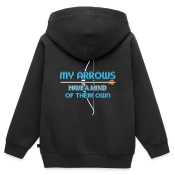 Bogenschießen Bogenschütze - Kinder Premium Organic Zip Hoodie - Schwarz - Hinten - AI Model Kid Male (0cm)