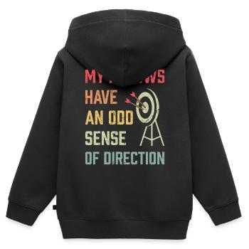 Bogenschießen Bogenschütze - Kinder Premium Organic Zip Hoodie - Schwarz - Hinten - AI Model Kid Male (0cm)