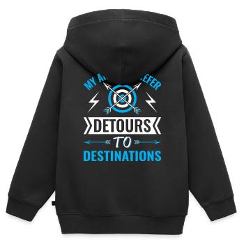 Bogenschießen Bogenschütze - Kinder Premium Organic Zip Hoodie - Schwarz - Hinten - AI Model Kid Male (0cm)