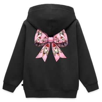 Coquette proue fusée spatiale navette spatiale - Sweat Premium à capuche zippé enfant bio - noir - Dos - AI Model Kid Male (0cm)
