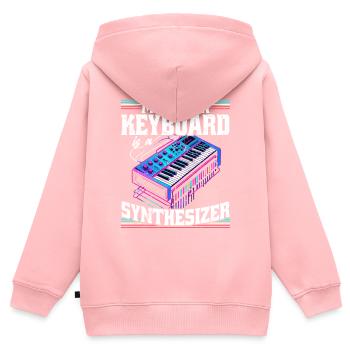 Synthétiseur Synthé Grosse Caisse DAW - Sweat Premium à capuche zippé enfant bio - rose - Dos - AI Model Kid Female (0cm)
