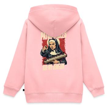 Synthétiseur Synthé Grosse Caisse DAW - Sweat Premium à capuche zippé enfant bio - rose - Dos - AI Model Kid Female (0cm)