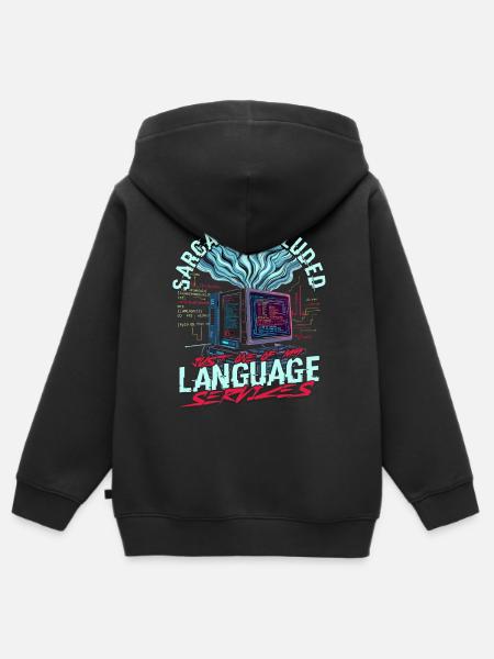 Computerlinguist - Kinder Premium Organic Zip Hoodie - Schwarz
