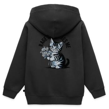 Rage Consumes Me Cat - Kinder Premium Organic Zip Hoodie - Schwarz - Hinten - AI Model Kid Male (0cm)