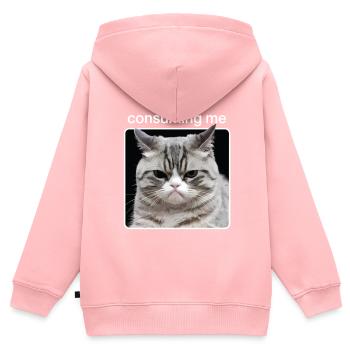 Rage Consumes Me Cat - Kinder Premium Organic Zip Hoodie - Rosa - Hinten - AI Model Kid Female (0cm)