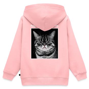 Rage Consumes Me Cat - Kinder Premium Organic Zip Hoodie - Rosa - Hinten - AI Model Kid Female (0cm)