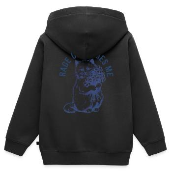 Rage Consumes Me Cat - Kinder Premium Organic Zip Hoodie - Schwarz - Hinten - AI Model Kid Male (0cm)
