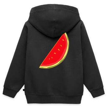 Melon, Melons, Été, Fruit, Fruit - Sweat Premium à capuche zippé enfant bio - noir - Dos - AI Model Kid Male (0cm)