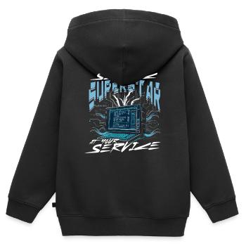 Computational Linguist - Kids Premium Organic Zip-up Hoodie - black - Back - AI Model Kid Male (0cm)